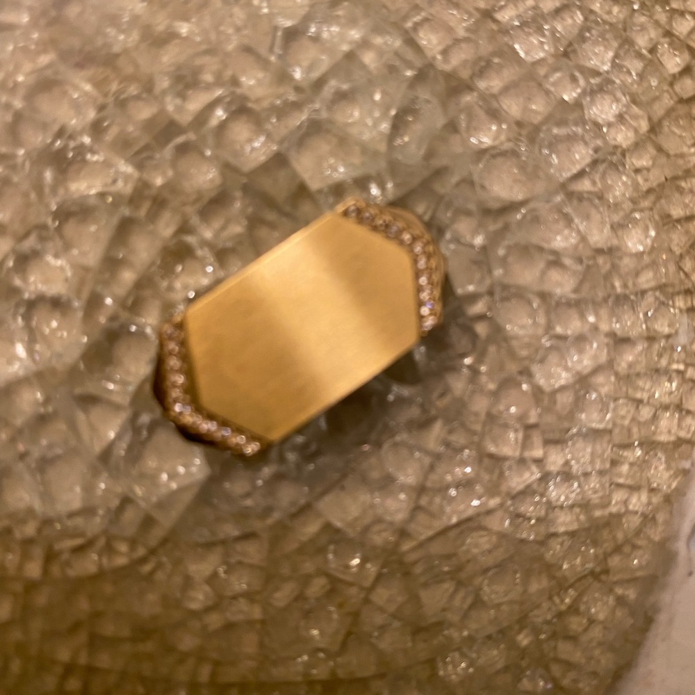 Keep collective engraveable pave gold slide charm. Never worn